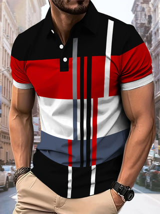 Men's 3D Printed Design Polo Shirt