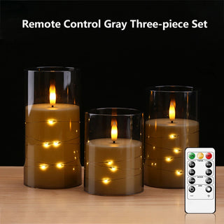 Embedded Stars Flameless LED Candles