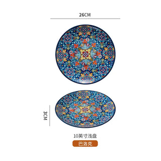 Bohemian Ceramic Plate Home Western Cuisine Plate Creative Cuisine Plate Restaurant