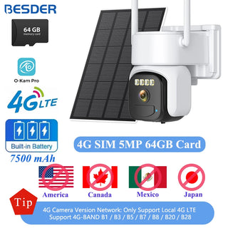 Solar Rechargeable Battery Surveillance IP Camera