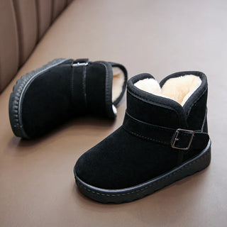 2022 Winter Kids Shoes Thick Warm Short Boots Boy Girls Fashion Snow Boots Plus Velvet Cotton Shoes Soft Bottom Baby Sport Shoes