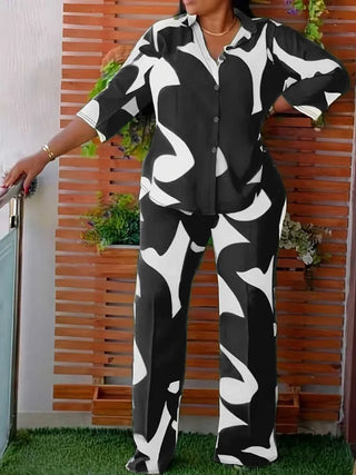 Women Casual Loose Print Pants Suit - Epictzar Intl.