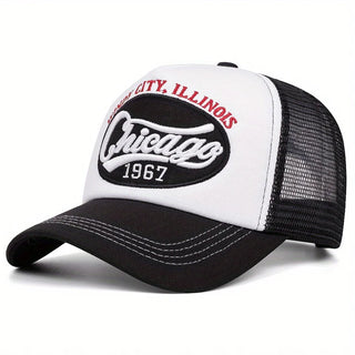 1967 letter embroidered baseball cap breathable mesh truck driver cap