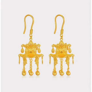 Women's 24K Gold Two - Tone Lantern Earrings - Epictzar Intl.