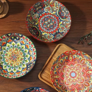 Bohemian Mandala Ceramic Dinner Plates
