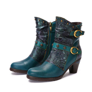 Handmade Genuine Leather High Heel Boots