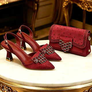 Stylish Slingback Heels & Matching Handbag Set