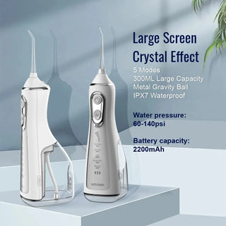 Oral Irrigator Tooth Scaler 5-speed Adjustment Water Flosser Portable Dental Water Jet 350ML IPX6 Waterproof Teeth Cleaner