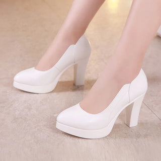 Elegant High Heel Platform Leather Shoe