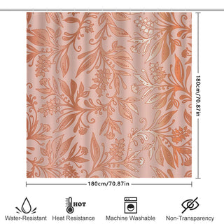 Luxury Waterproof Floral Shower Curtain