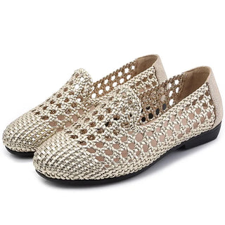 GKTINOO 2025 Summer New Genuine Leather Sandals For Women Hand-woven Hollow Flat  Soft Sole Large Size Women's Shoes