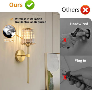Crystal Rechargeable Bulbs Wall Lamps