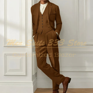 High Quality Single Breasted 3 Pcs Pants Suits