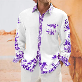 2023 Fashionable Shirts for Men Luxurious and Comfortable Bamboo Fiber Cotton Men's Shirts with Pocket Buttons Long Sleeve S-6XL