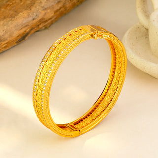 Women's 24K Gold Retro Woven Bangle