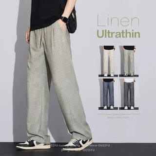 Men Breathable Linen Blend Baggy Pants