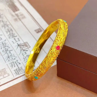 Chinese Style Real Gold Bangles