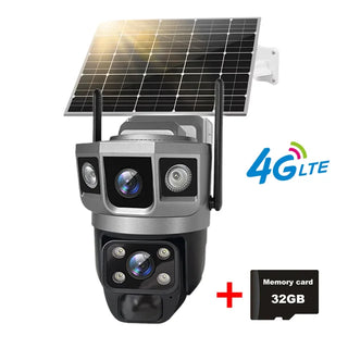 Dual Lens Solar Security Surveillance Camera