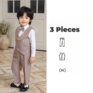 Striped 3Pcs School Birthday Party Outfit