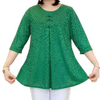 Vintage Fashion Jacquard Weave Blouse