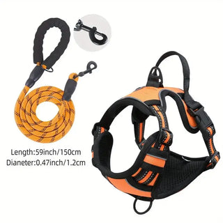 Service Dog Harness Front Clip Heavy Duty Reflective Easy Control Handle for Large Dog Walking，Easy to Control for Small Medium