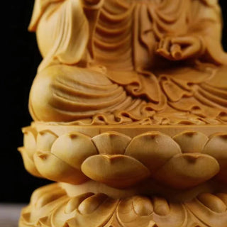 Natural Cypress GuanYin, Sakyamuni Buddha Characters Statue，Solid wood Buddha Statues  Home Room Office Feng Shui Art Statue