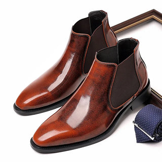British Spring Autumn Casual Men Leather Shoes High Quality Vintage Business Tooling Ankle Boots Luxury Chelsea Boots Big Size