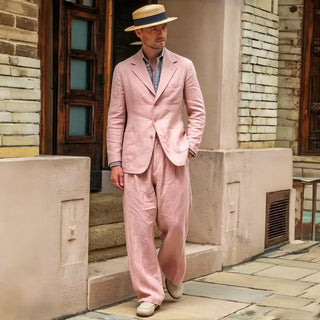 Luxury 2Pcs Wrinkle Resistant Linen Suit