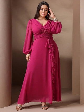 Elegant Ruffled Formal Party Maxi Dress - Epictzar Intl.