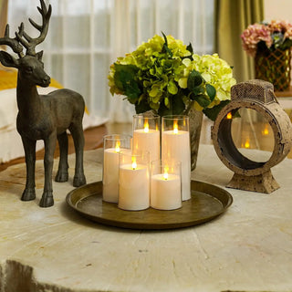 LED Flameless Electric Candles Lamp Acrylic Glass Tealight Lamps Battery Powered Flickering Fake Candle Wedding Christmas Decor
