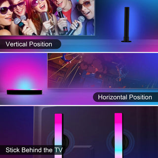 2PCS Computer Desktop Background Ambient Light Bluetooth Control RGB Phantom Light WIFI Gaming Pickup Music Sensor Night Lights