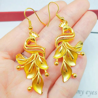 High Quality 24K Gold Peacock Earrings - Epictzar Intl.