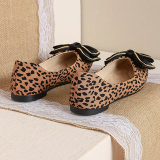 Round Toe Leopard Ballet Flats Shoes