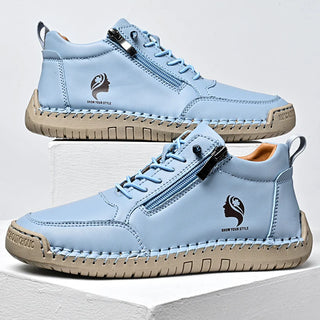 Luxury Brand Women Casual Shoes Genuine Leather Women Boots Zip Lightweight Walking Sneakers Handmade Breathable Loafers Size 43