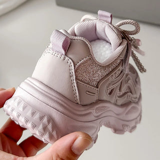 Korean Style Sport Shoes For Girls Luxury Sequins Teenager Girl's Sneakers EVA Lightweight Outdoor Running Shoes For Girls