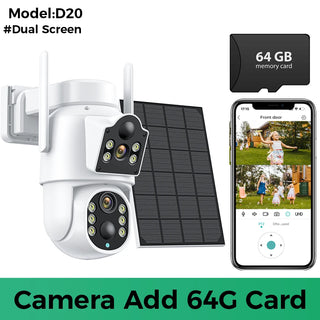4K 8MP WiFi Solar Camera Outdoor Battery WiFi IP Camera Dual Lens Wireless Surveillance Camera iCsee APP Security Protection