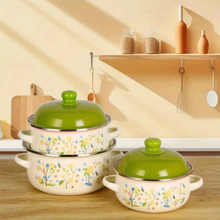 Enamel Vintage Stock Pot Set