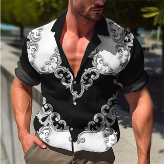 2023 Men's Long Sleeve Button Shirt Fashion Luxury New Designer Design Apparel Music Flower HD Pattern Soft and Comfortable