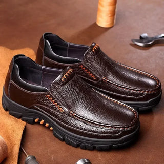 New Leather Casual Business Shoes For Men Cross-Border Manufacturers Direct Sales Light Middle-Aged And Elderly Leather Shoes