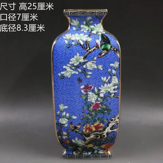 Antique Porcelain Enamel Painting Square Vases