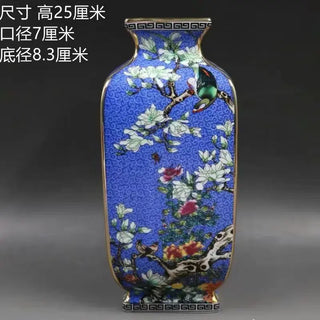 Ancient Enamel Flower Bird Ceramic Vase