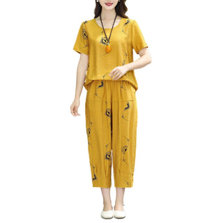 Classic Summer Two Piece Set (T-shirt+Pants) 2024 Women's Plus Size Fashion Casual Short Sleeve Classic Knitted Button Clothing