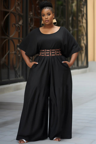 Short Sleeve Wide Leg Jumpsuits