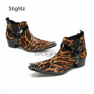 Slip On Buckle Strap Ankle Boots