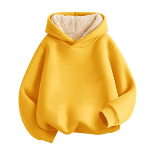 Girls Plush Thicken Hooded Sweatshirt
