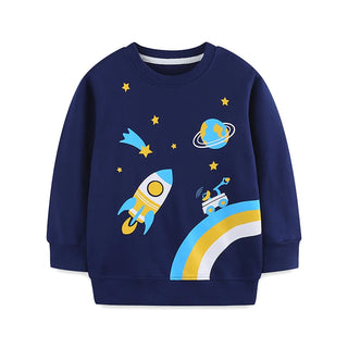 Fun Playful Cartoon Print Breathable Sweatshirt