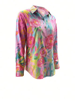 Trendy Crushed Flower Printed Blouse