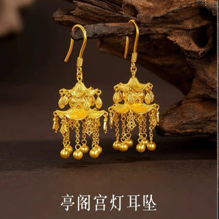 Women's 24K Gold Two - Tone Lantern Earrings - Epictzar Intl.