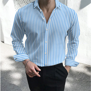 Men's Formal Long-sleeve Striped Shirt