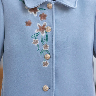 Luxury Floral Short Woolen Coat